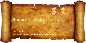Bedenik Kada névjegykártya